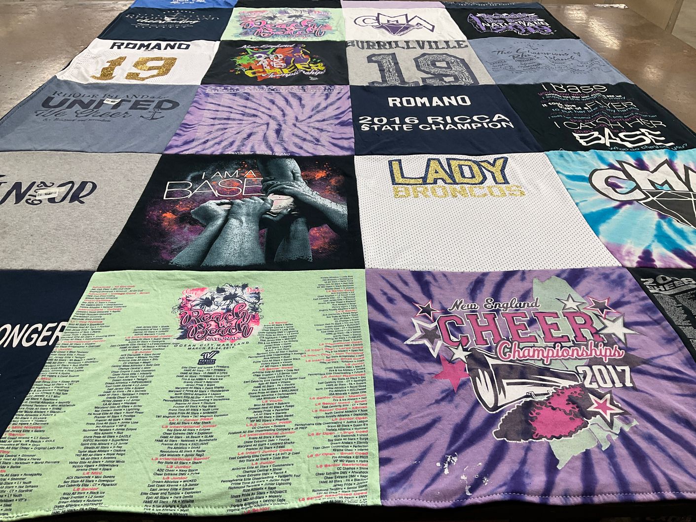 T-shirt quilt from burrillville high school by Allison from RI