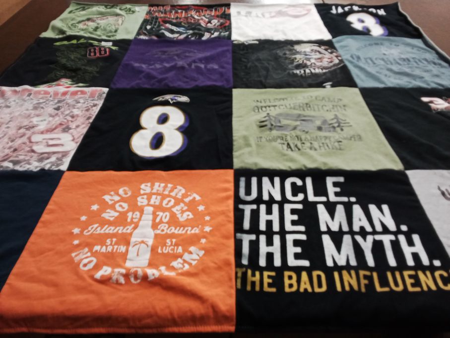 T-shirt quilt featuring baltimore ravens by Robin from TN