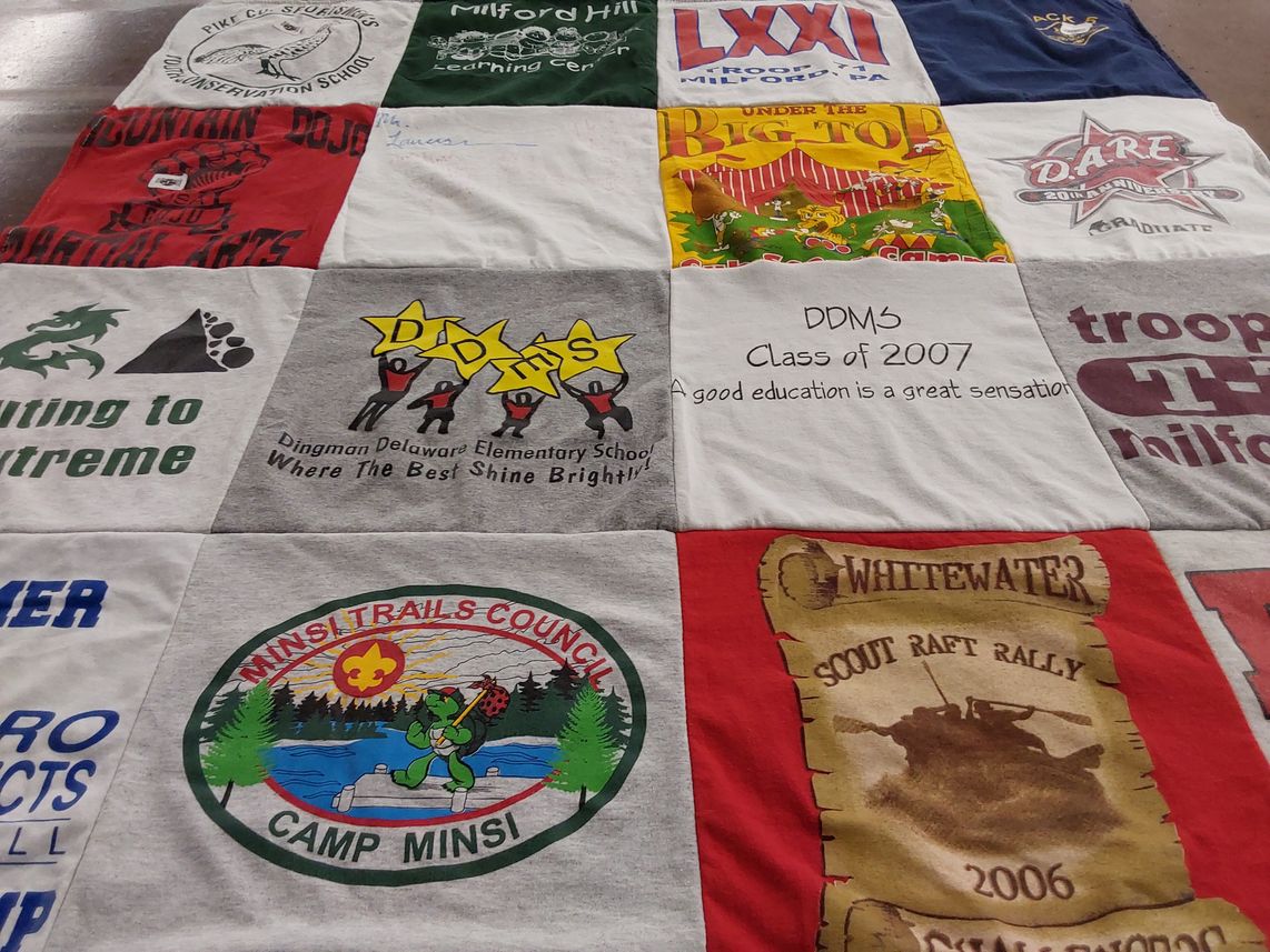 T-shirt quilt from dingman delaware elementary school by JoAnne from PA