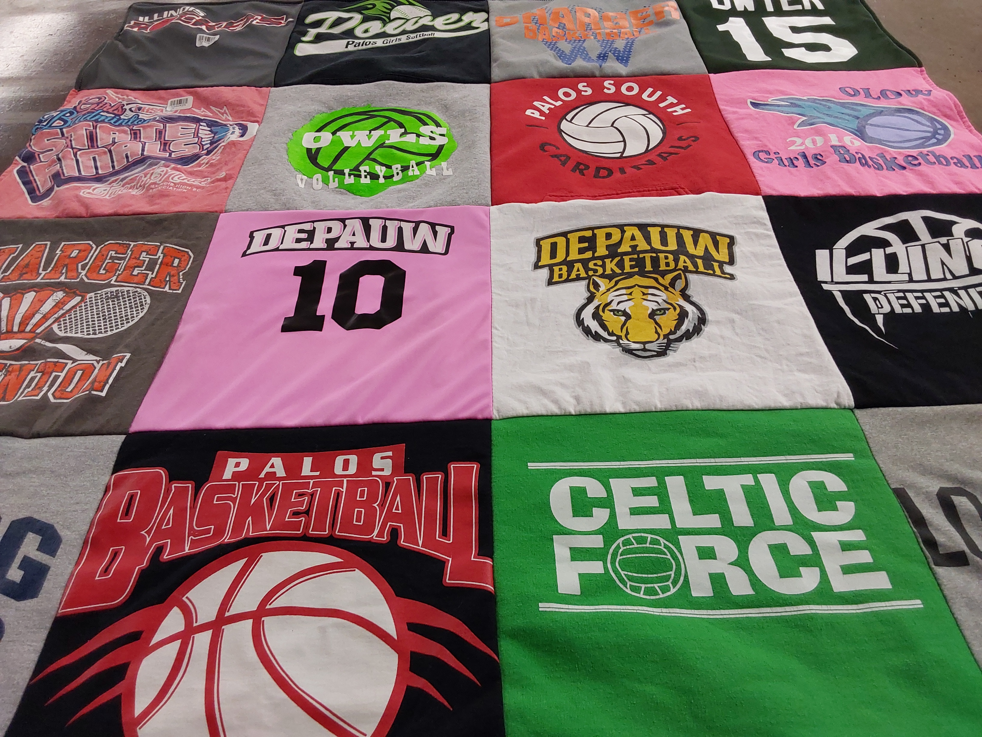 T-shirt quilt featuring palos basketball, palos south cardinals by Kelsey from IL