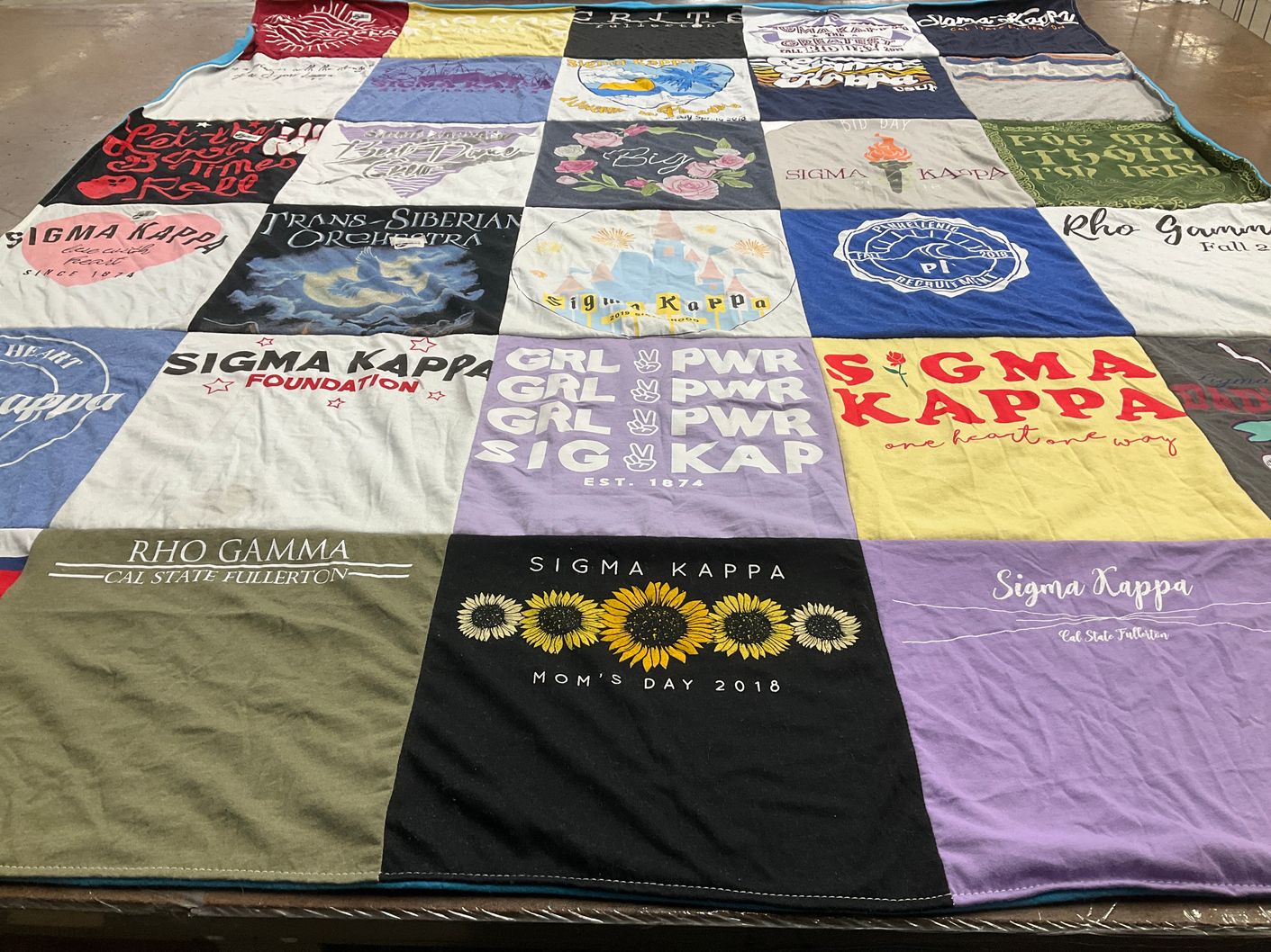 T-shirt quilt from cal state fullerton by Christina from CA