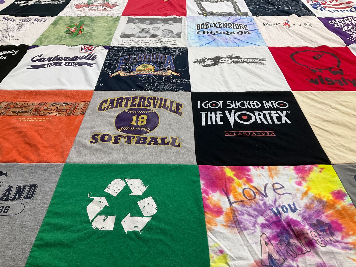 T-shirt quilt featuring cartersville softball by Susan from GA