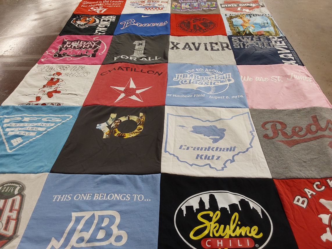 T-shirt quilt featuring reds, braves by Jen from OH