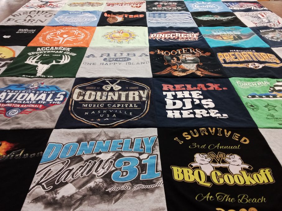 T-shirt quilt featuring fredericksburg nationals, nashville predators by Charles from VA