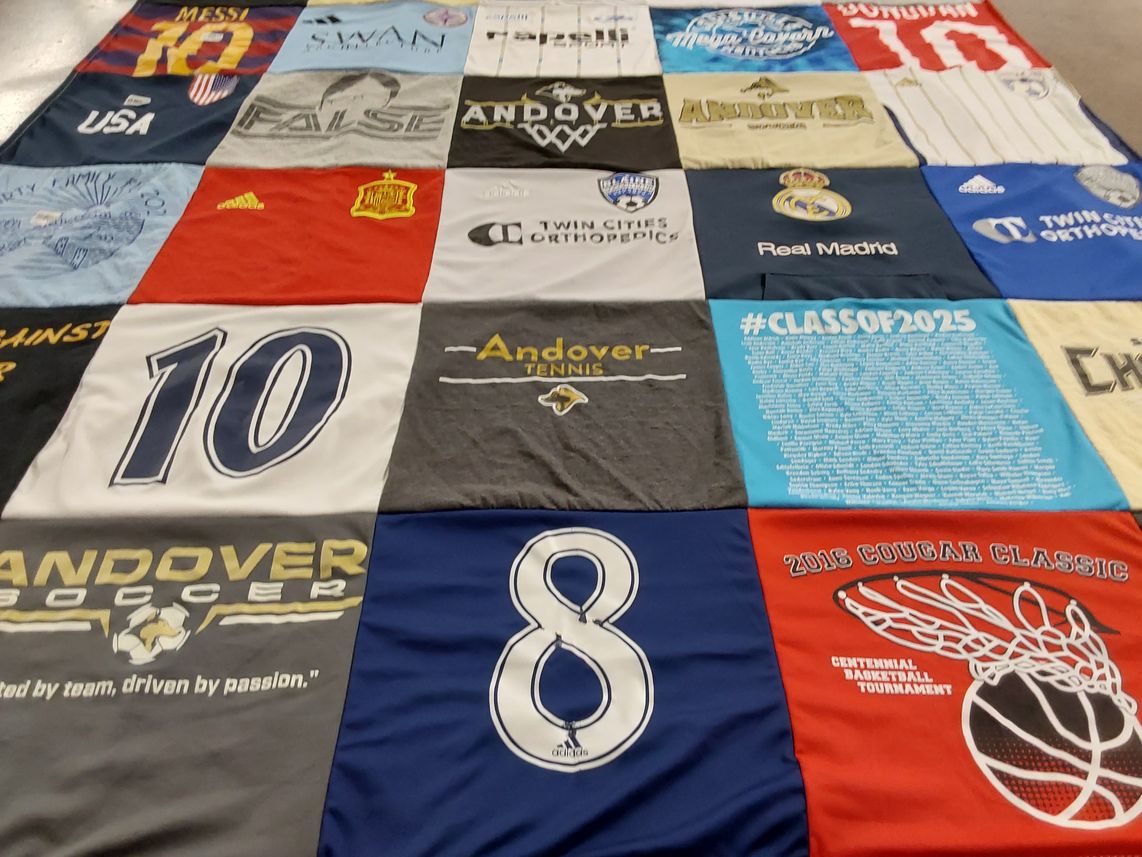 T-shirt quilt featuring real madrid, andover soccer by Andrea from MN