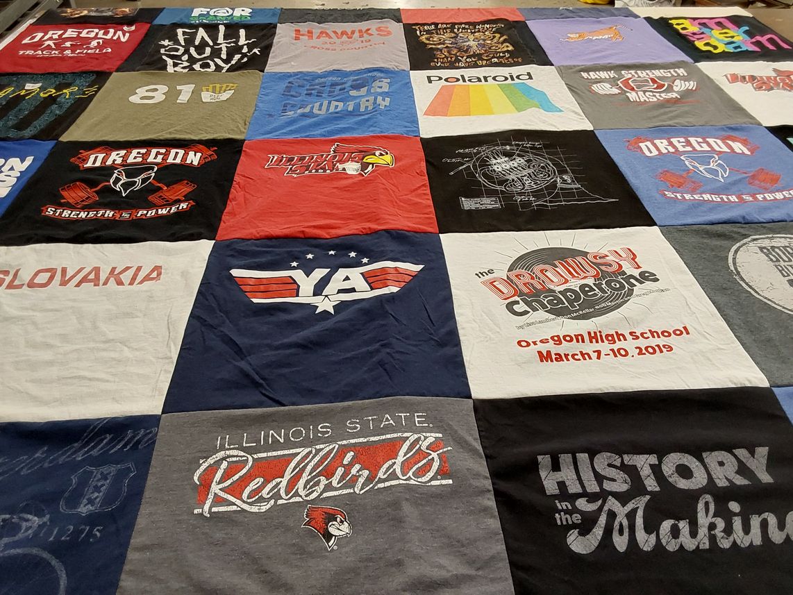 T-shirt quilt featuring illinois state redbirds by Michael from IL