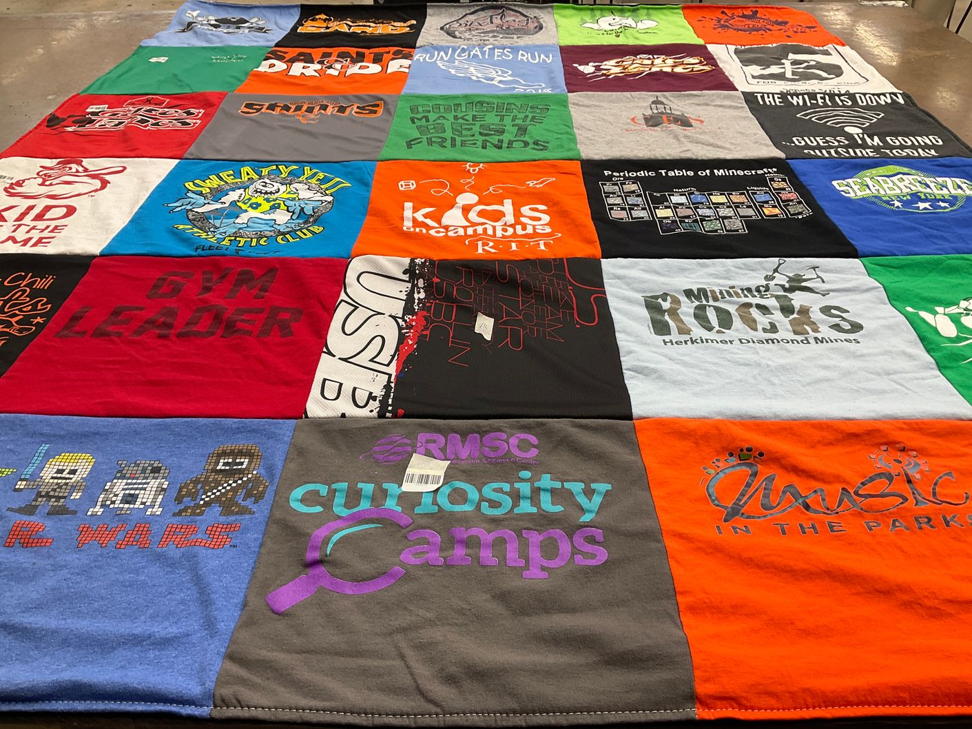 T-shirt quilt from rochester institute of technology by Anya from NY