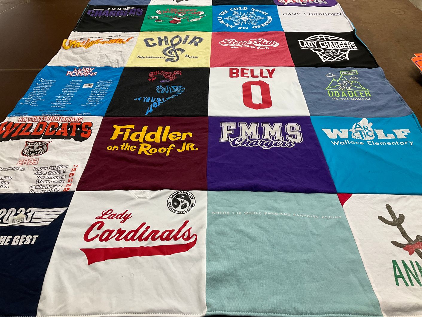 T-shirt quilt featuring fmms chargers, lady chargers by Ginger from TX