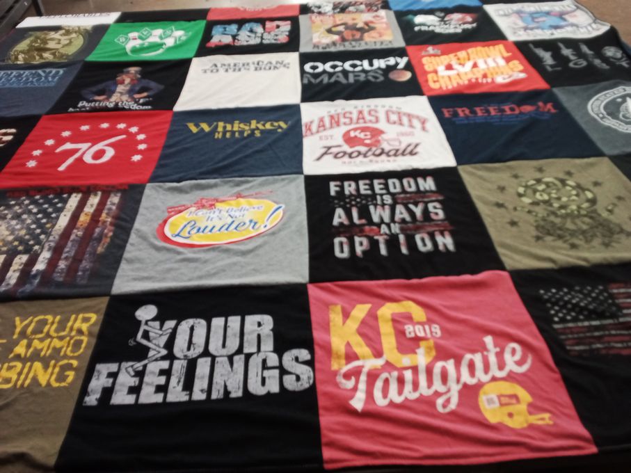 T-shirt quilt featuring kansas city football by Mark from KS