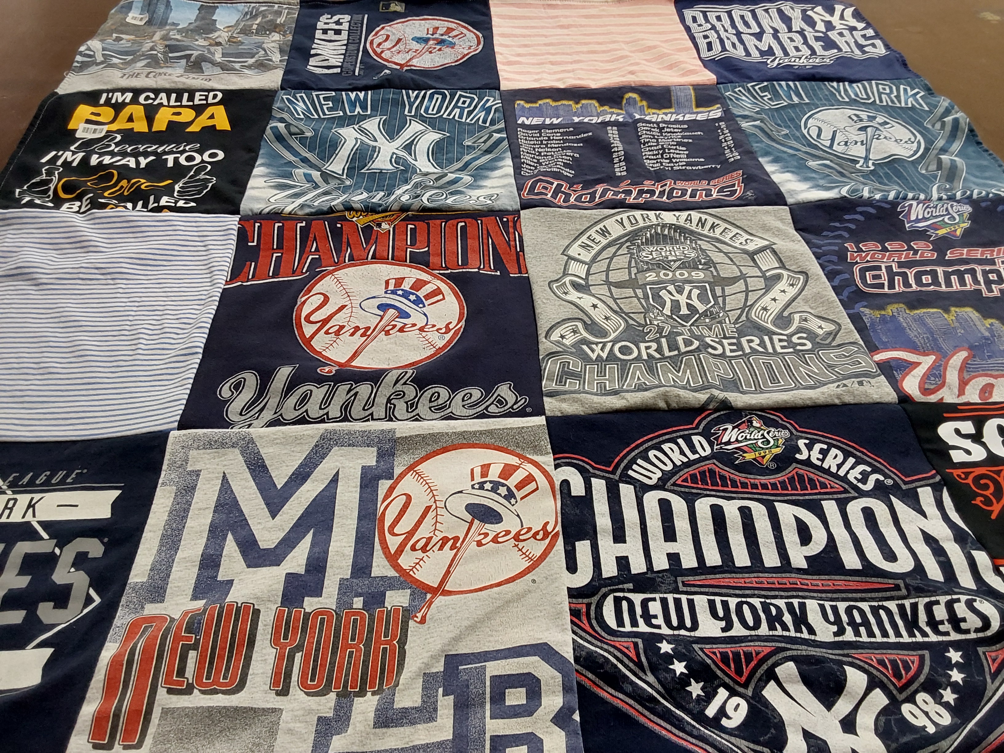 T-shirt quilt featuring new york yankees by Kelly from NJ