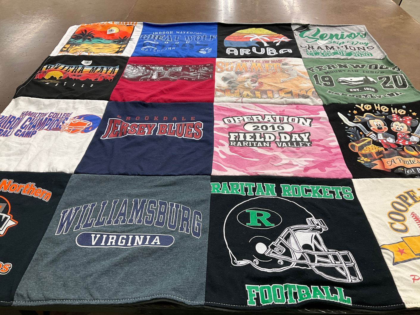 T-shirt quilt featuring raritan rockets by Dawn from NJ