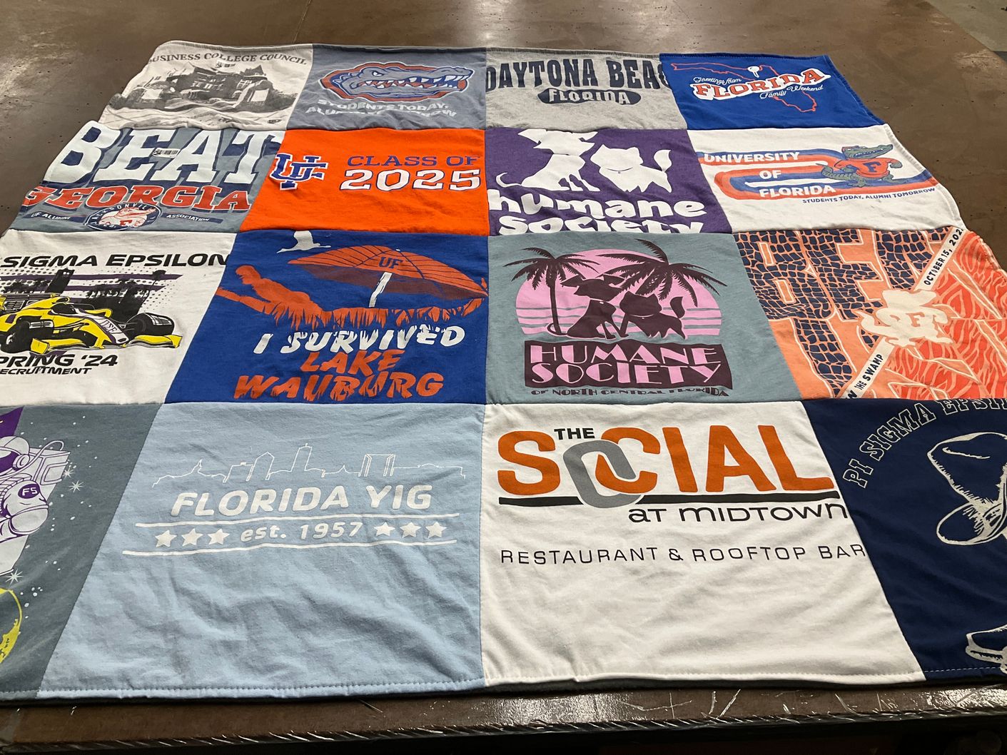 T-shirt quilt from university of florida by Cassaundra from FL
