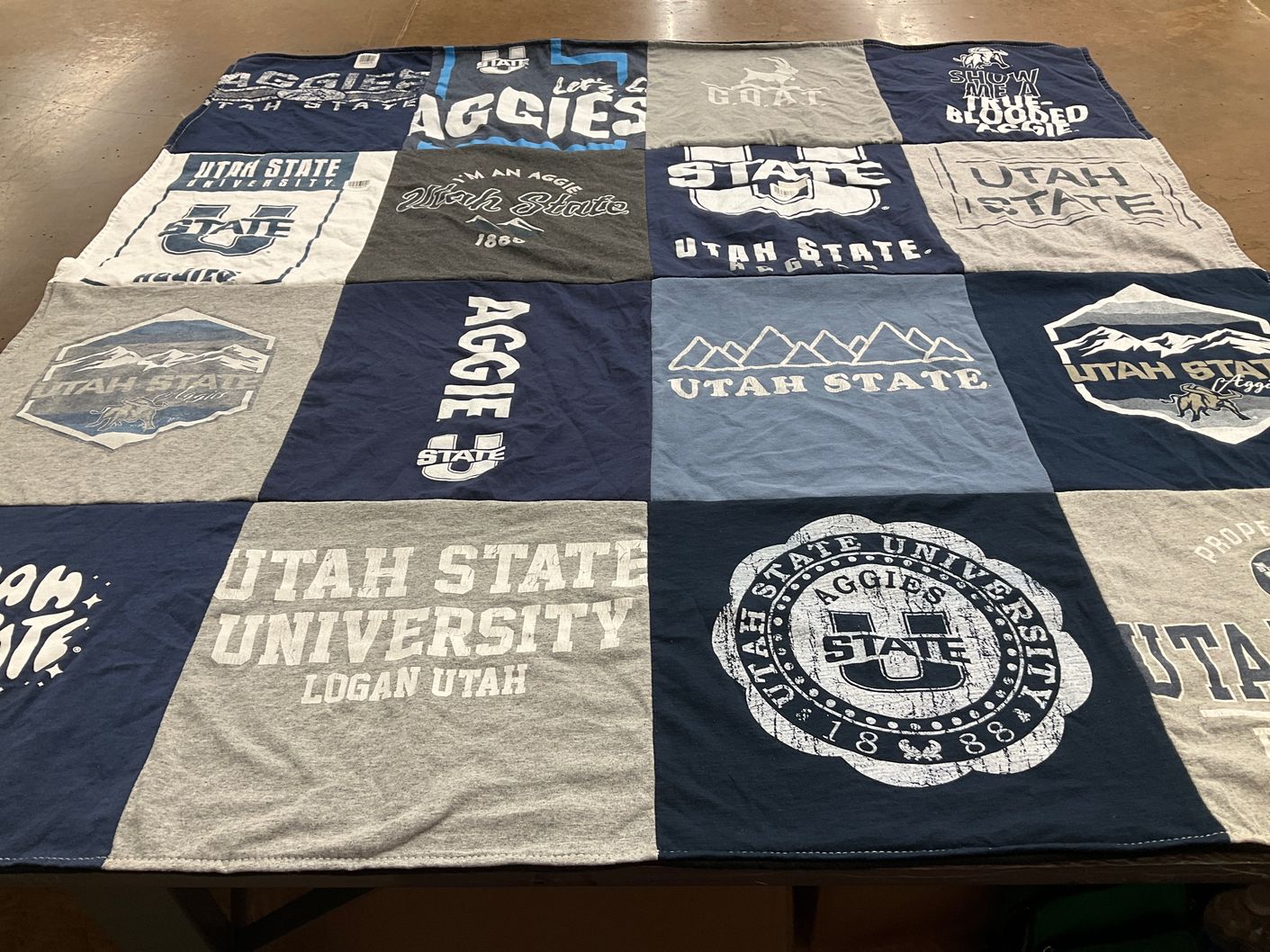 T-shirt quilt featuring utah state university by Amy from UT