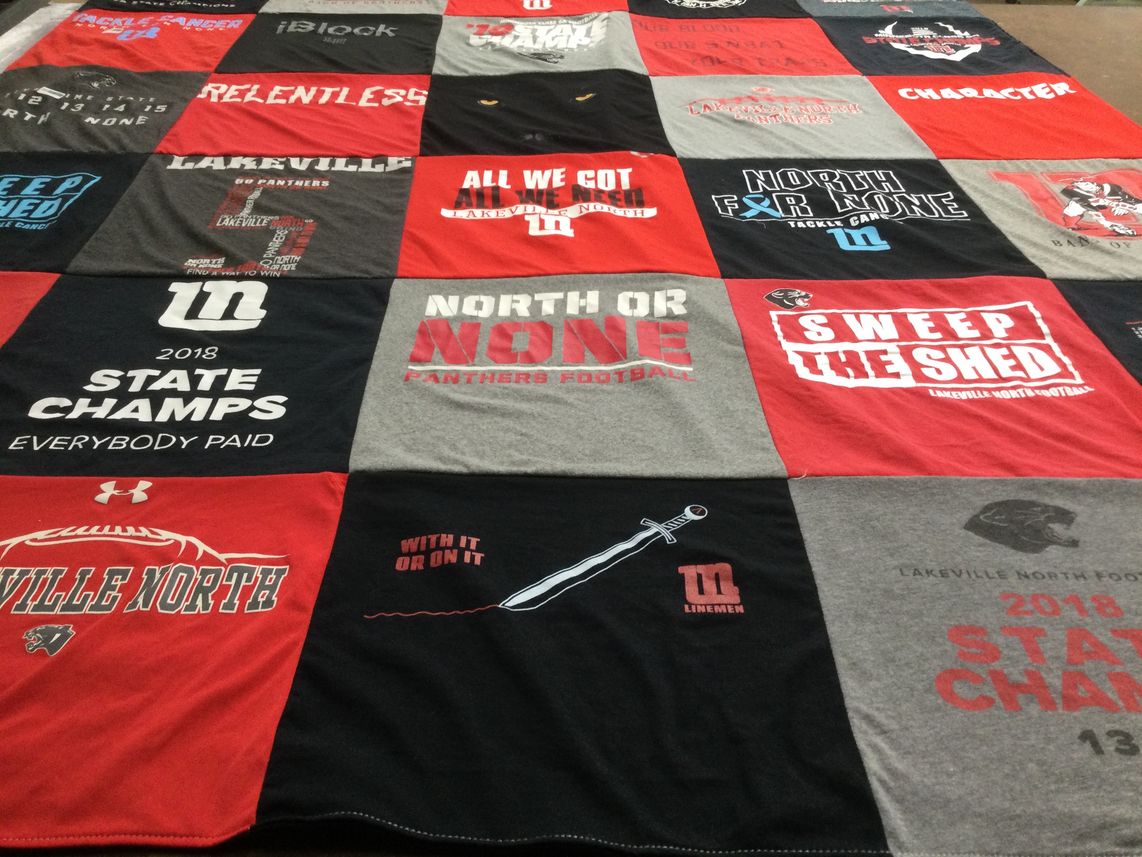 T-shirt quilt featuring lakeville north football by Alexis from MN