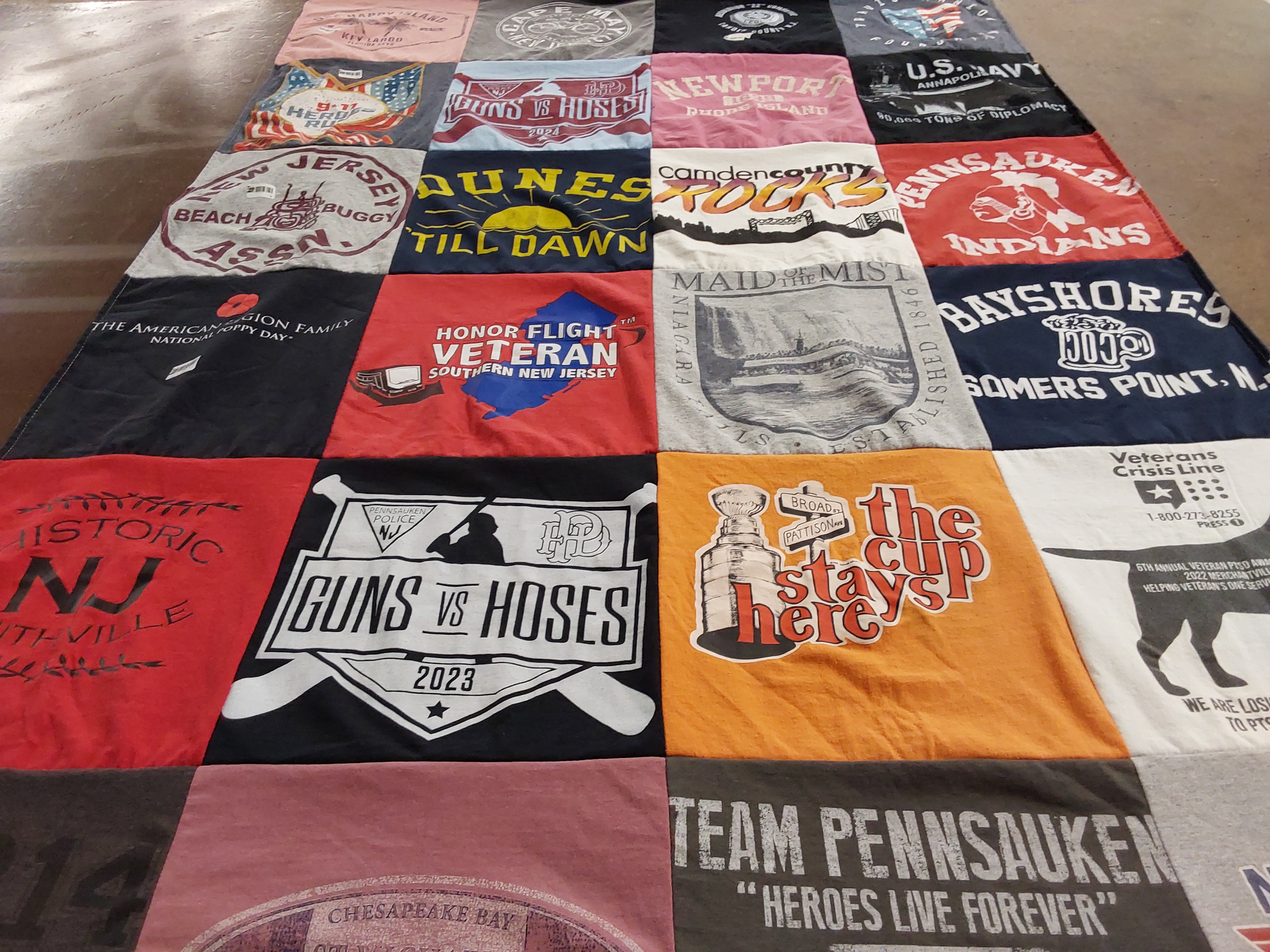 T-shirt quilt featuring pennsauken indians by Ralph from NJ