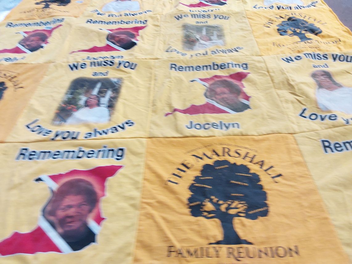 T-shirt quilt with family, reunion themes by Yvette from DC
