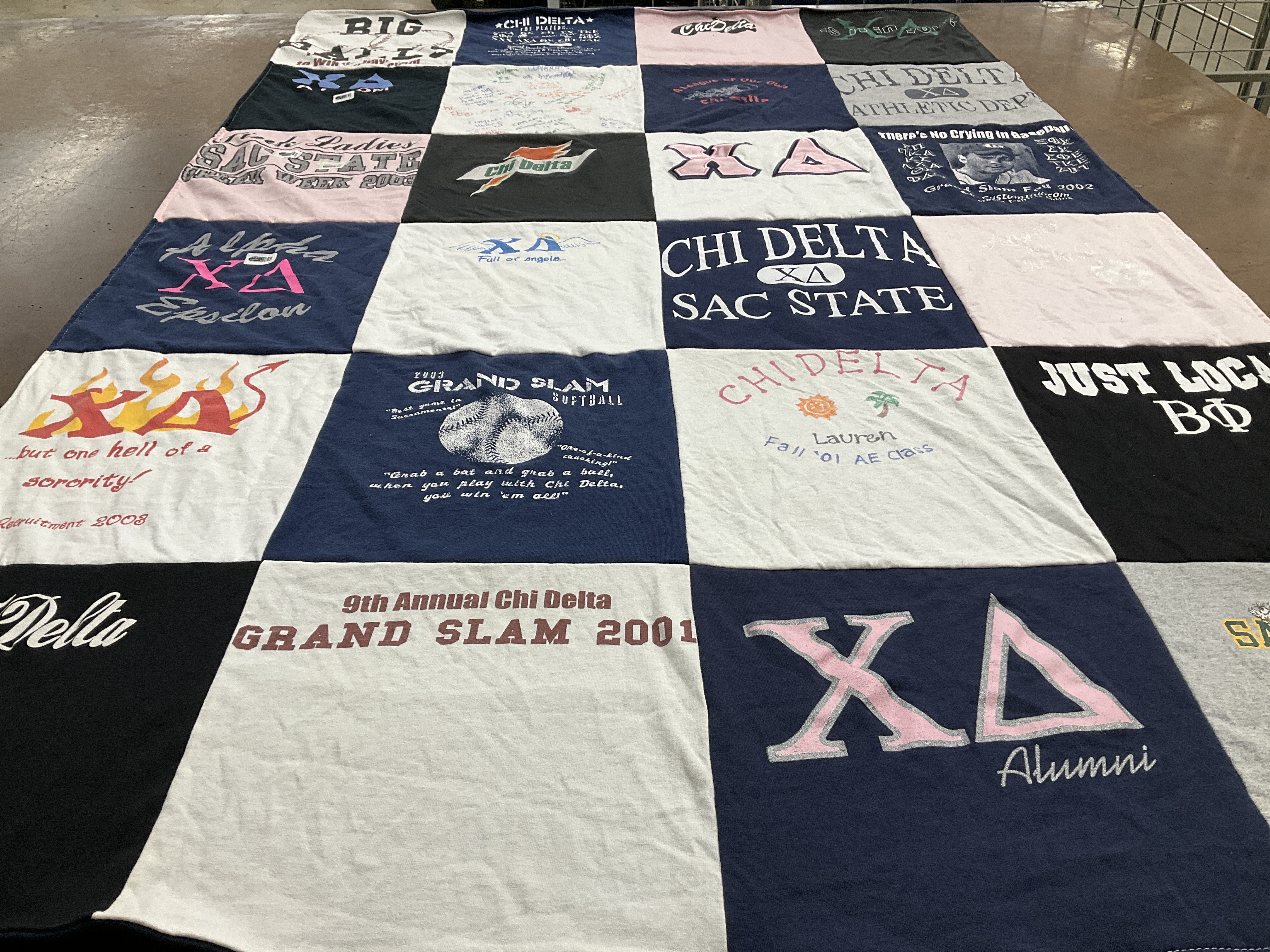 T-shirt quilt featuring sacramento state university softball team by Lauren from CA