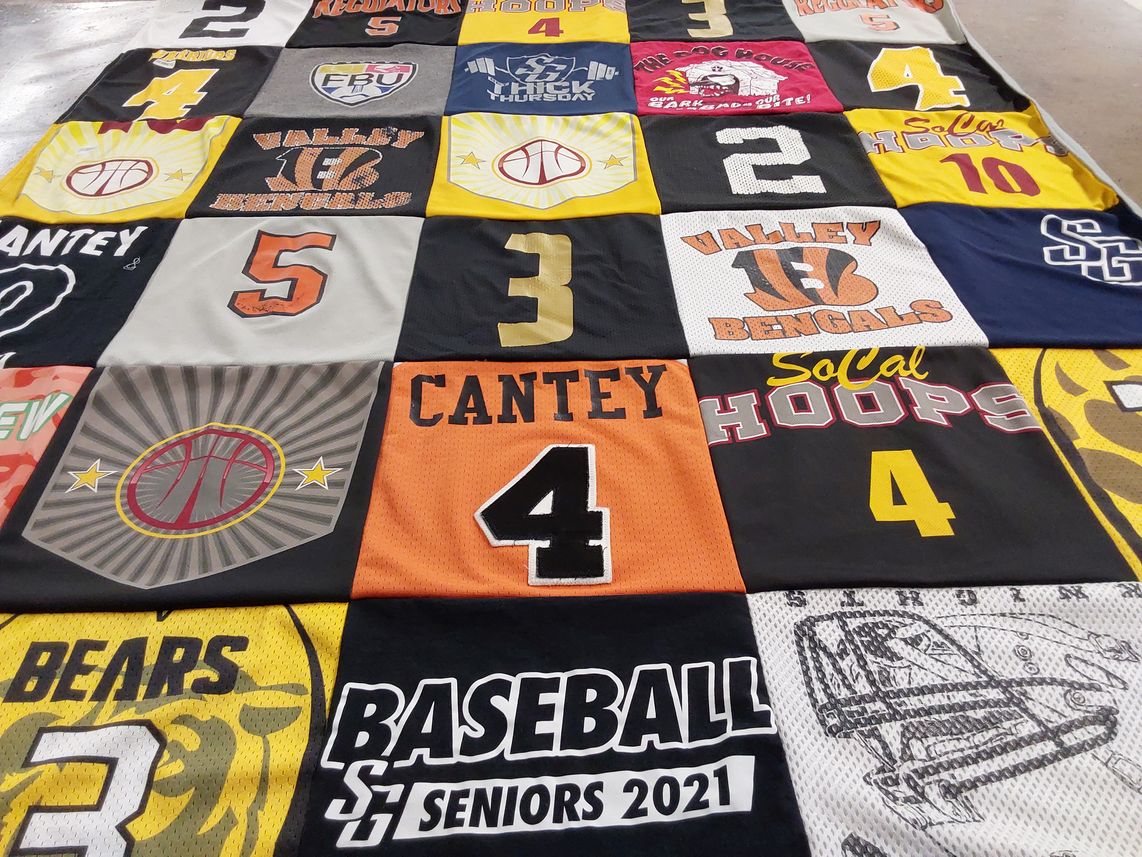 T-shirt quilt featuring valley bengals by Suzanne from CA