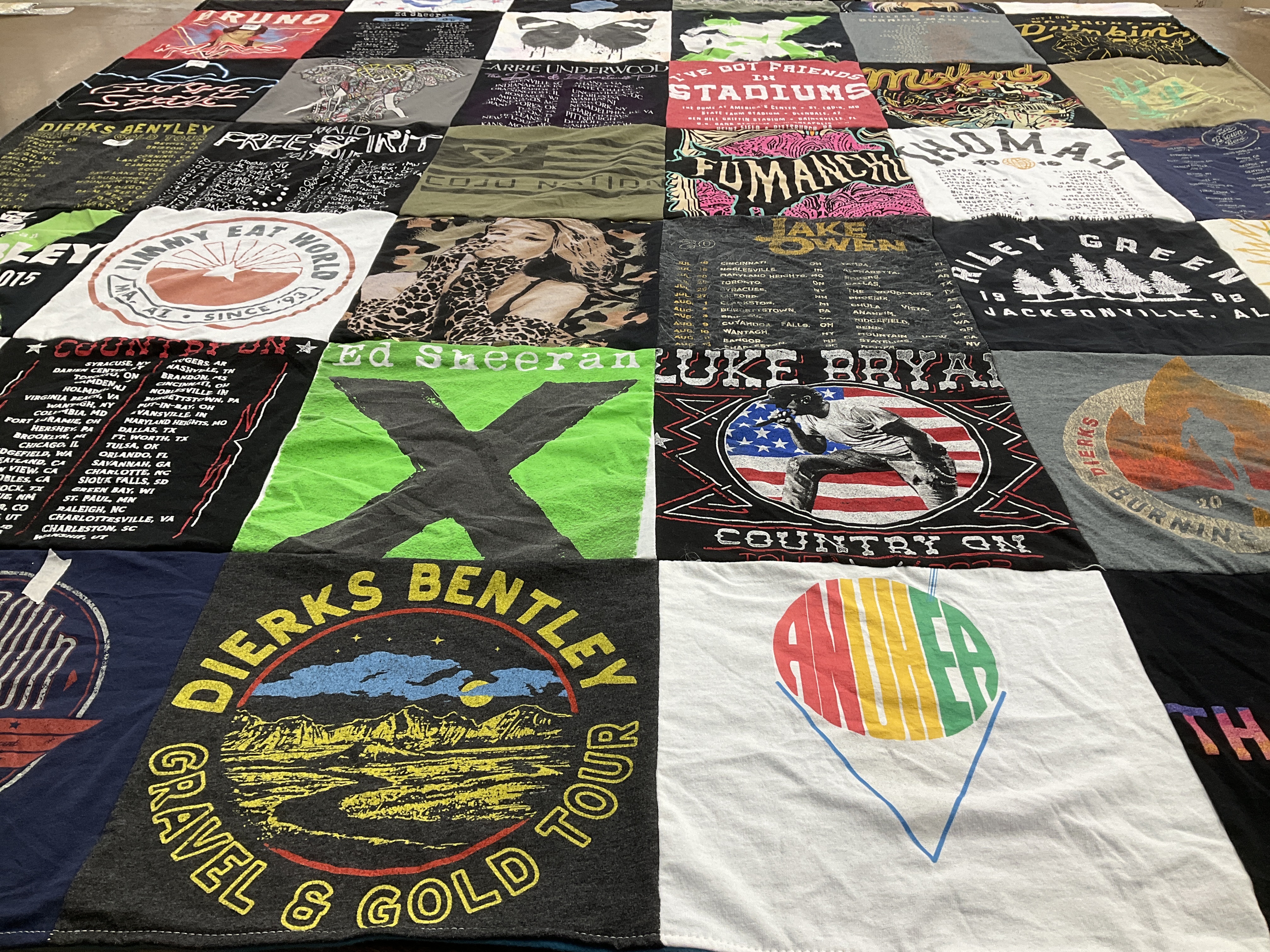 T-shirt quilt with country music, live music themes by Michelle from OR