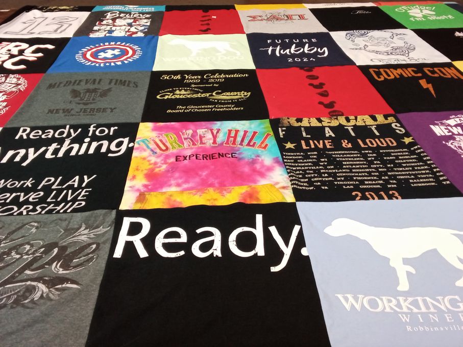 T-shirt quilt with music, celebrations themes by Kathryn from NJ