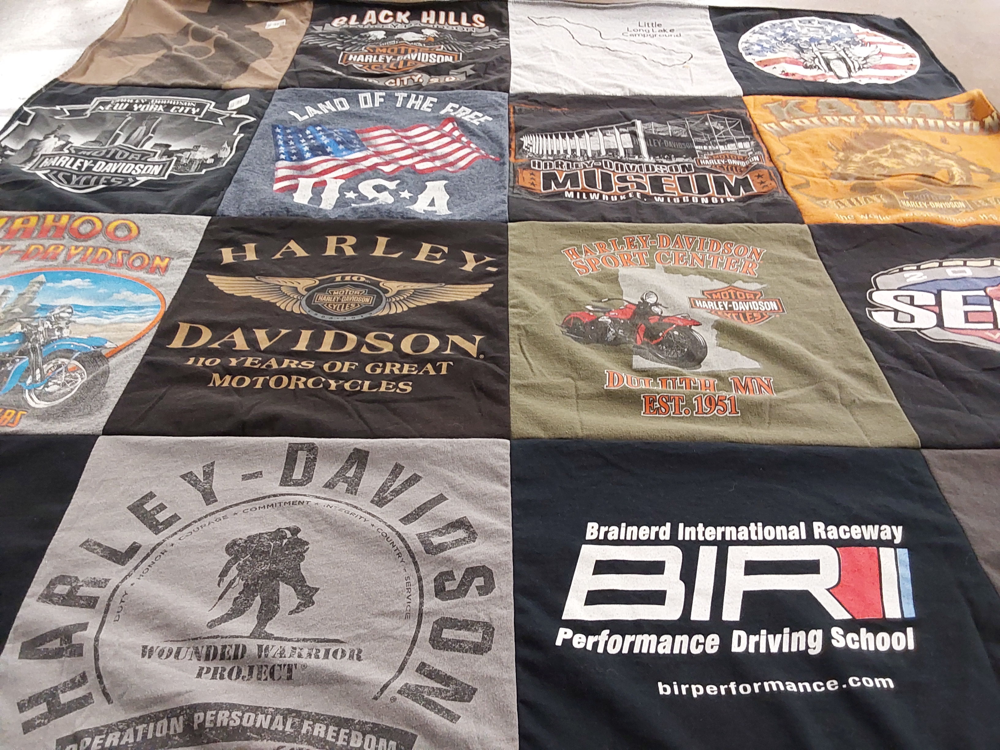 T-shirt quilt from brainerd international raceway performance driving school by Mary from MN