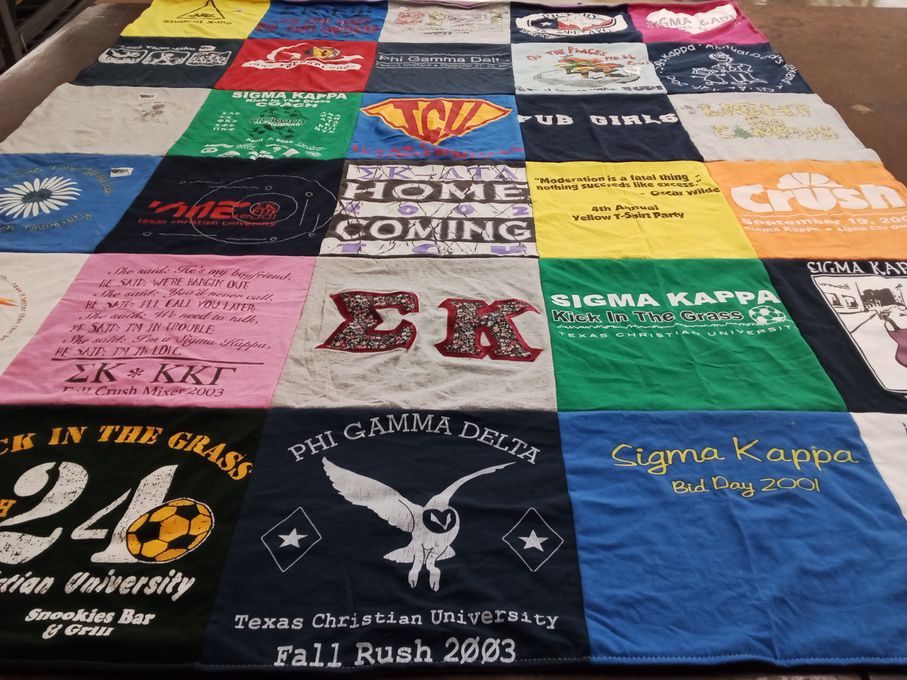 T-shirt quilt featuring texas christian university soccer by Fiona from TX
