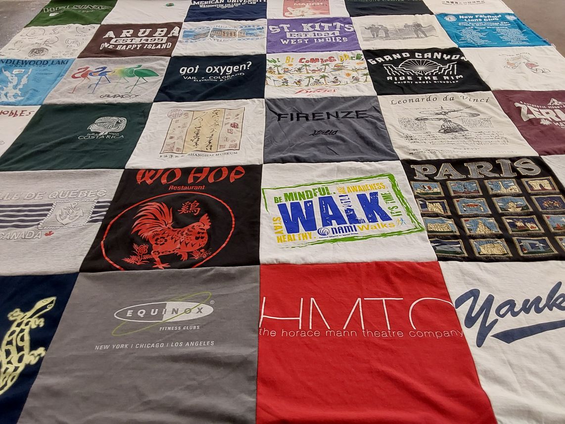 T-shirt quilt featuring new york yankees by Kenneth from NY