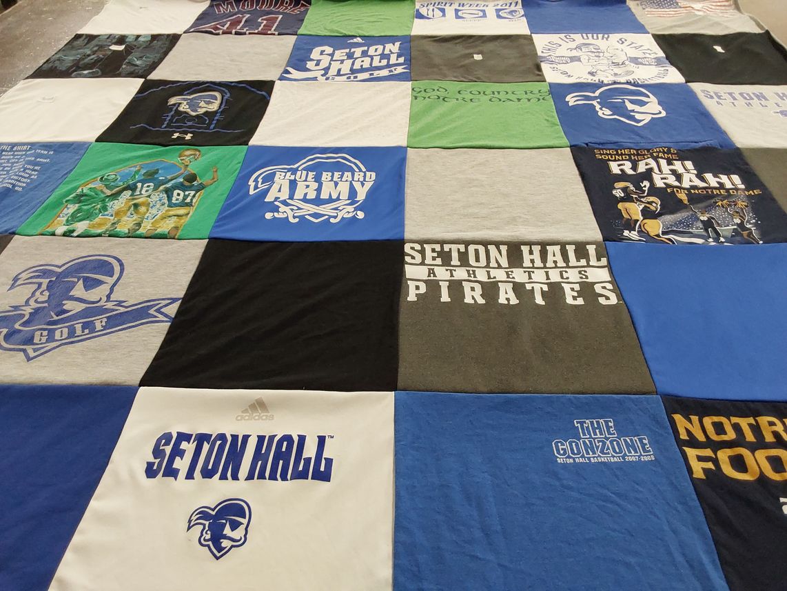 T-shirt quilt featuring seton hall university athletics by Madison from NJ