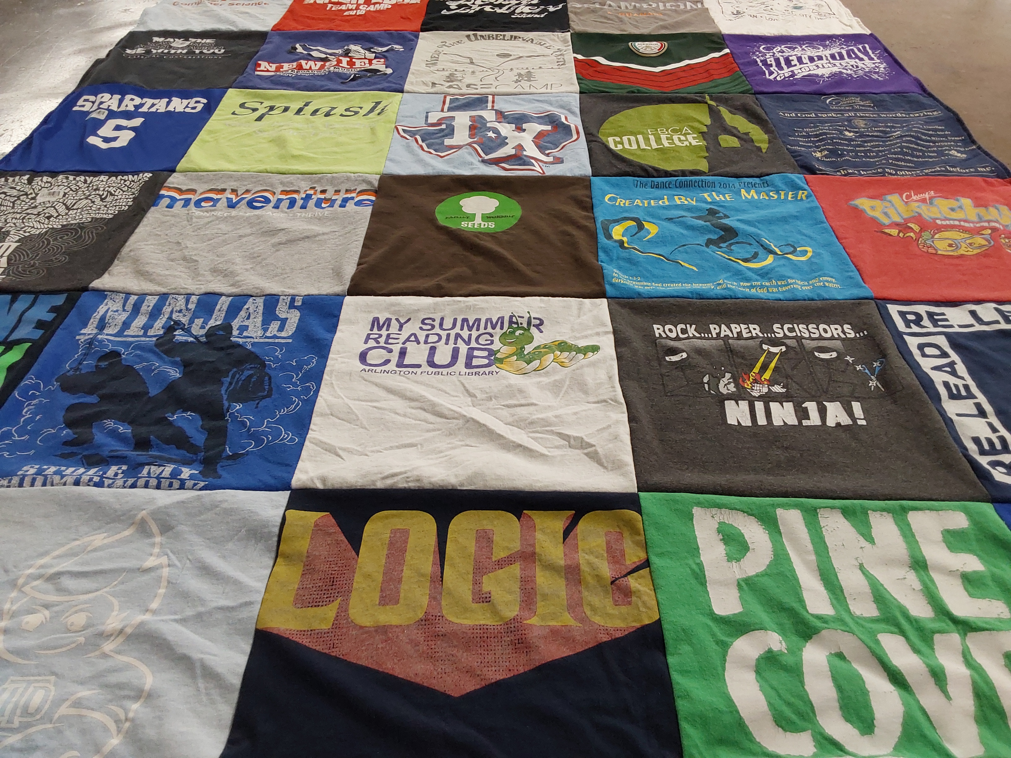 T-shirt quilt featuring spartans by Renee from TX