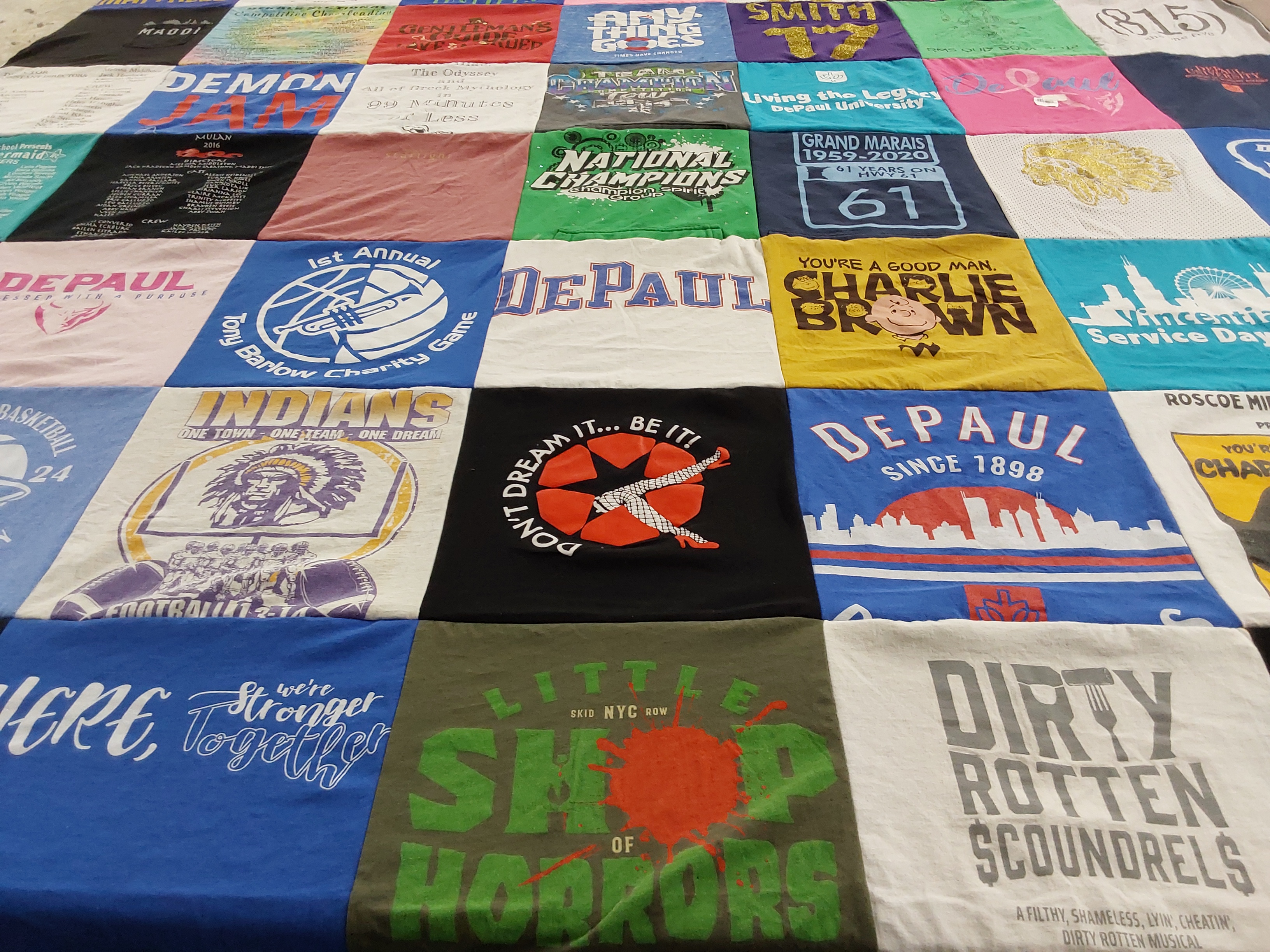 T-shirt quilt from depaul university by Tara from IL