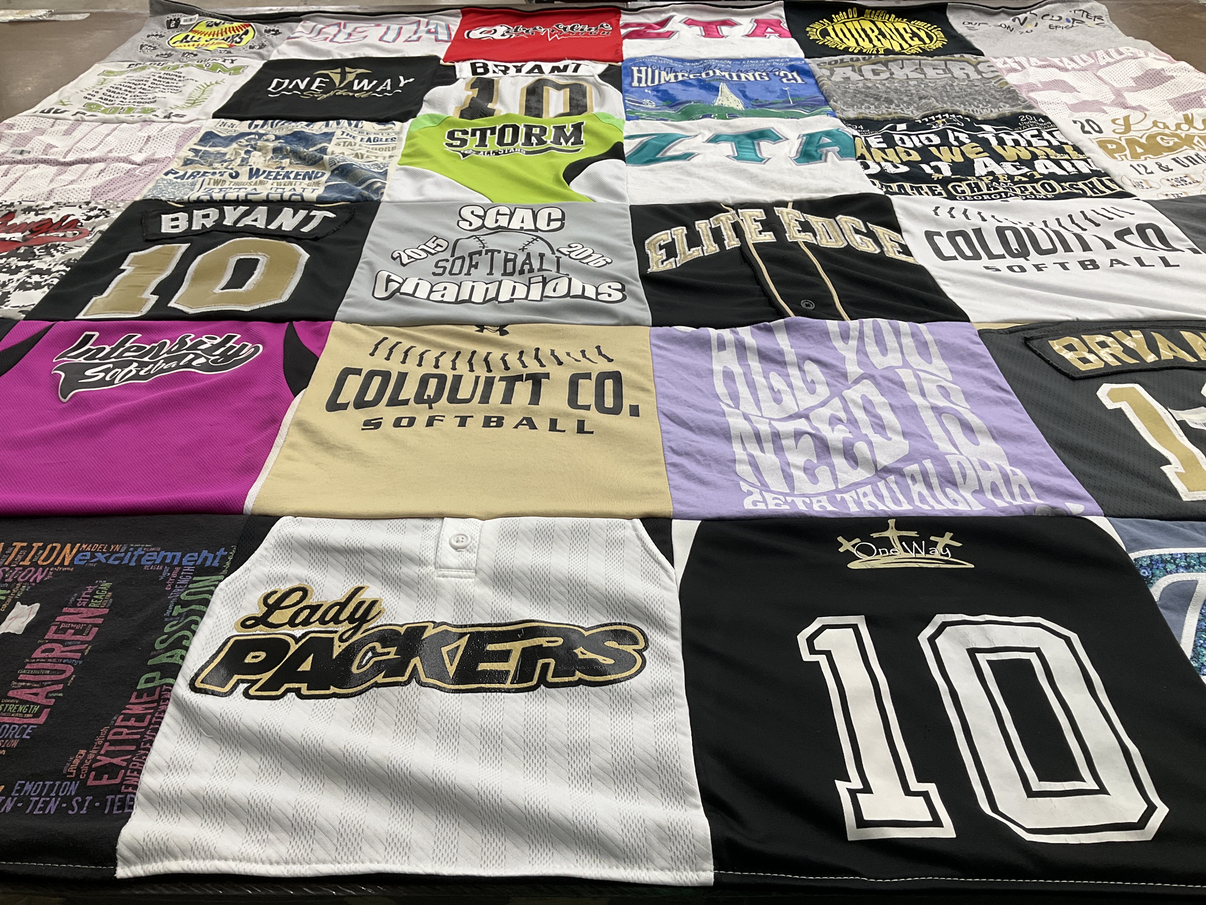T-shirt quilt featuring colquitt county high school softball, bryant softbal by Allison from GA