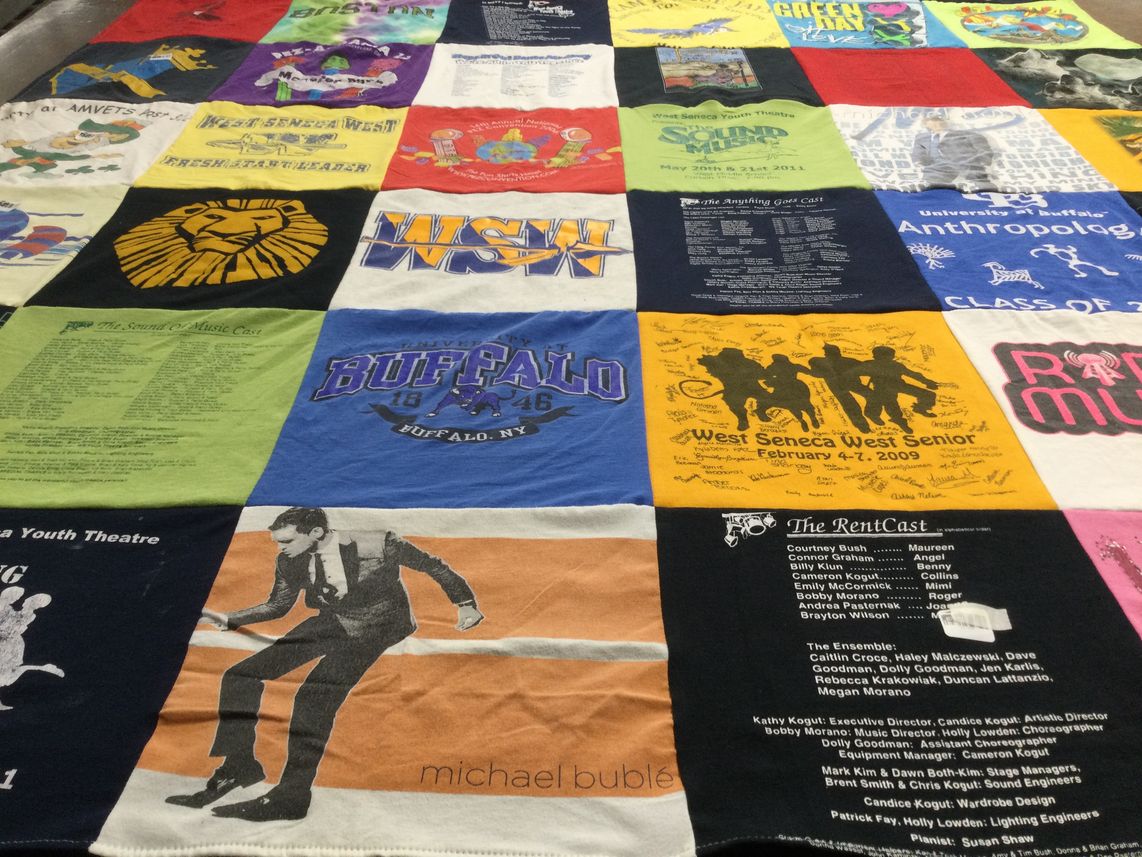 T-shirt quilt from university at buffalo by Dolly from NY