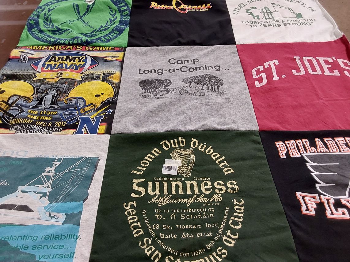 T-shirt quilt featuring army, navy by Kathleen from NJ