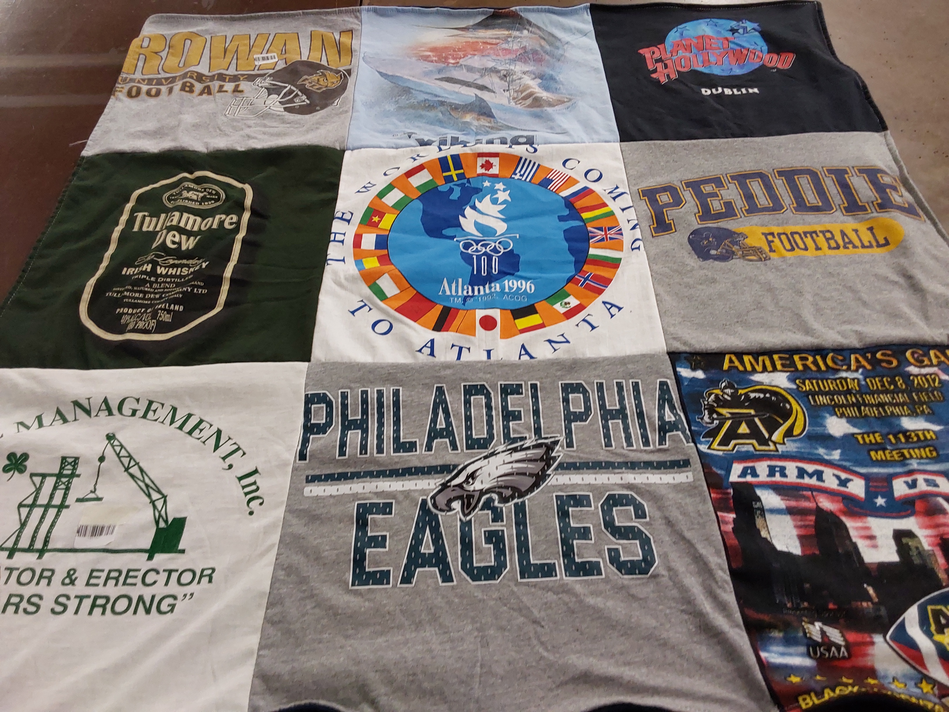 T-shirt quilt featuring philadelphia eagles by Kathleen from NJ