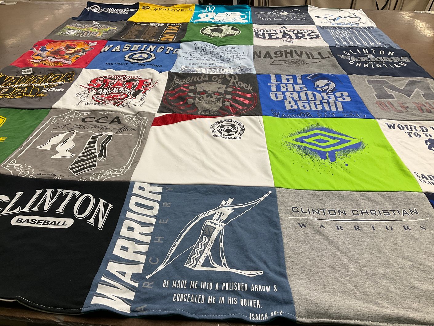 T-shirt quilt featuring clinton warriors by Stacey from MS