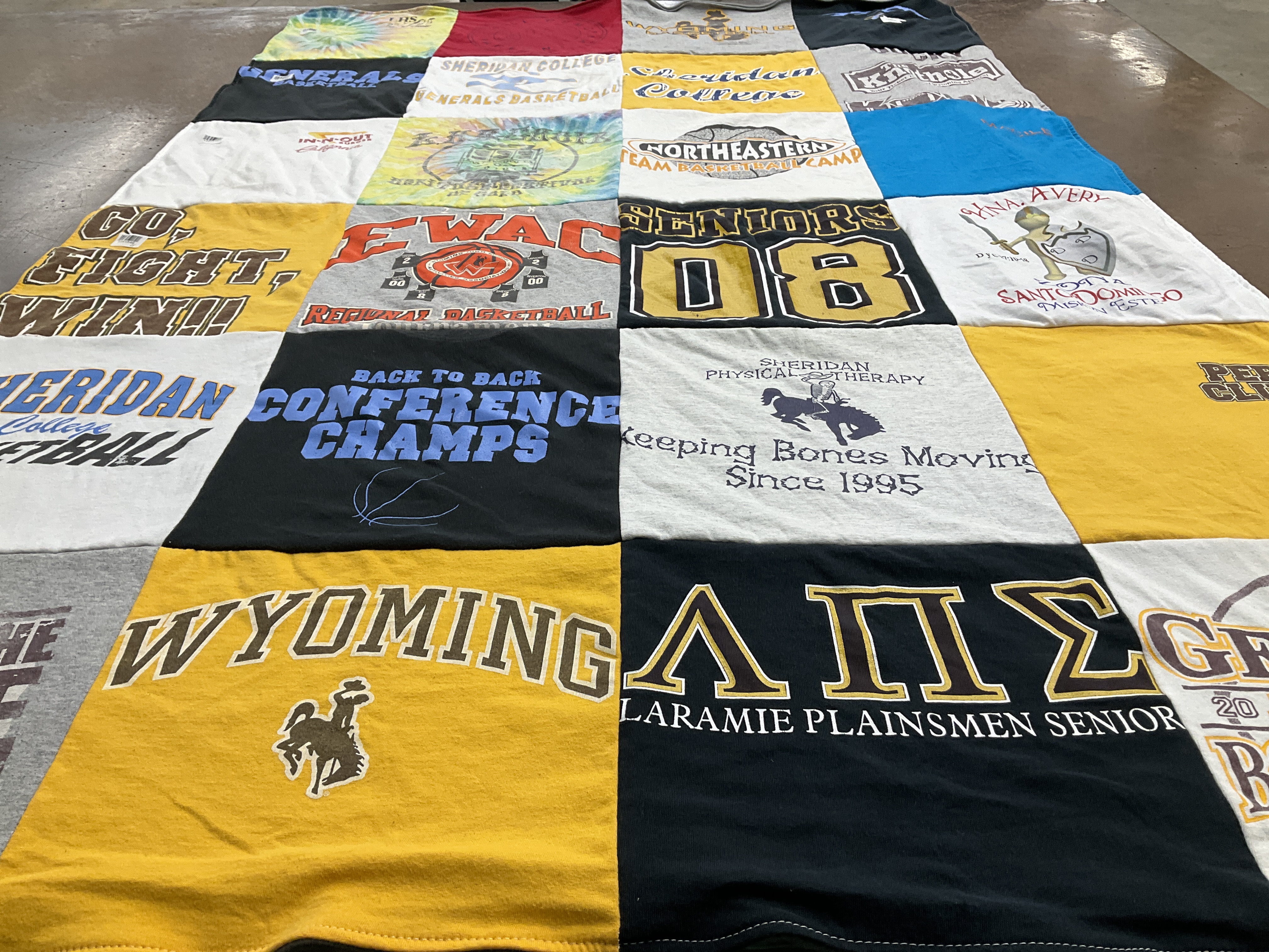 T-shirt quilt featuring sheridan college basketball, generals basketball by Jennifer from IL