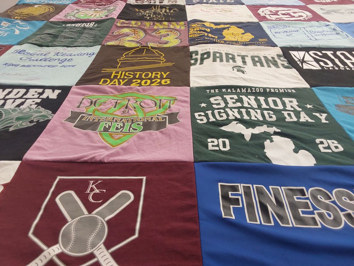 T-shirt quilt from michigan state university by Corinne from MI