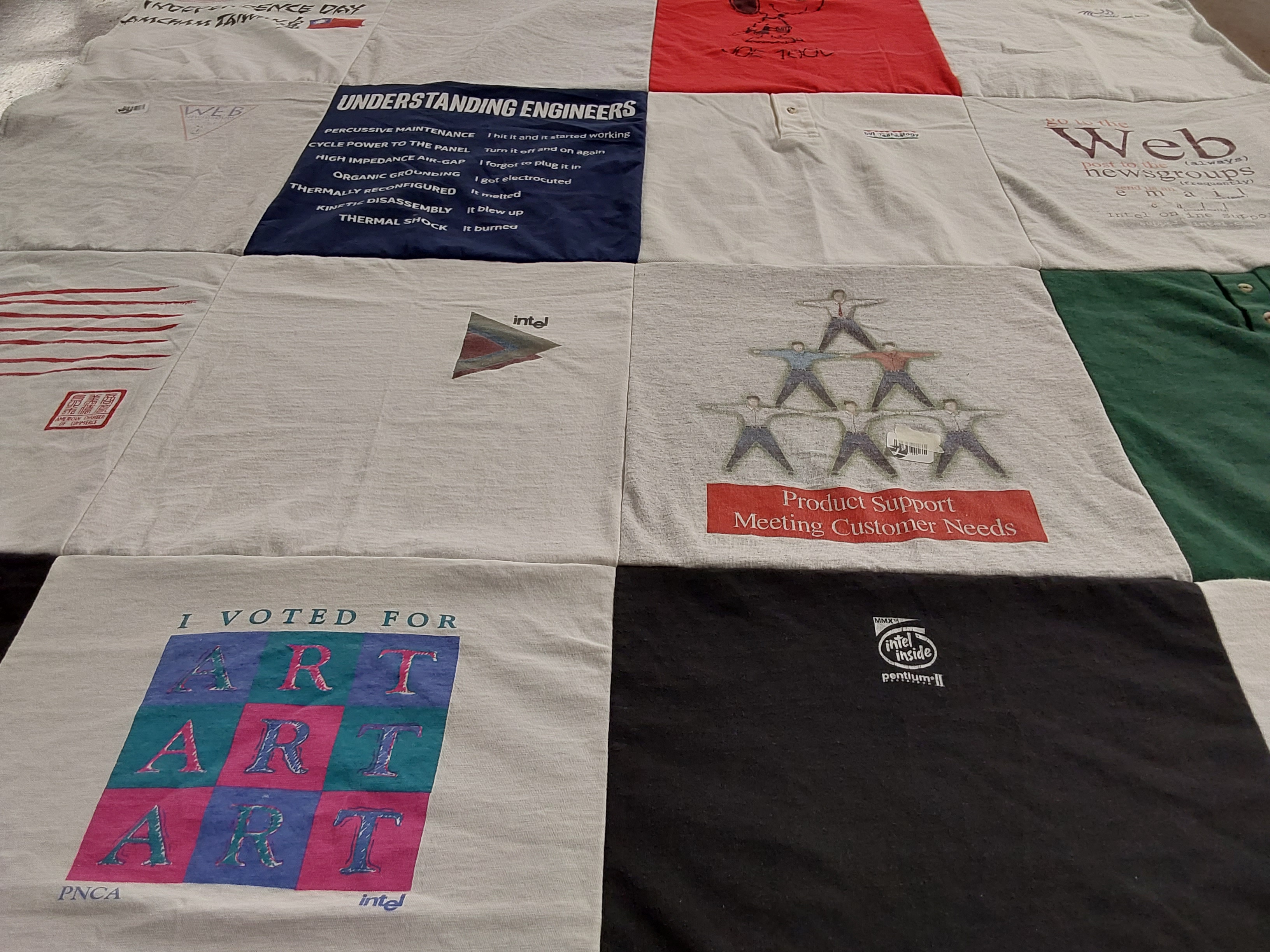 T-shirt quilt from pacific northwest college of art by Coco from OR