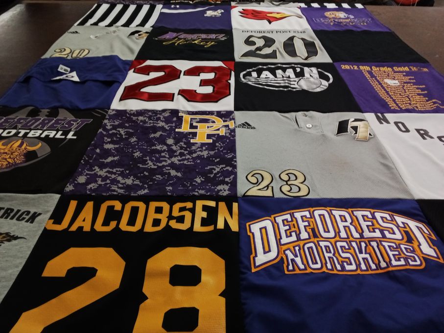 T-shirt quilt featuring deforest norski by Sherry from WI