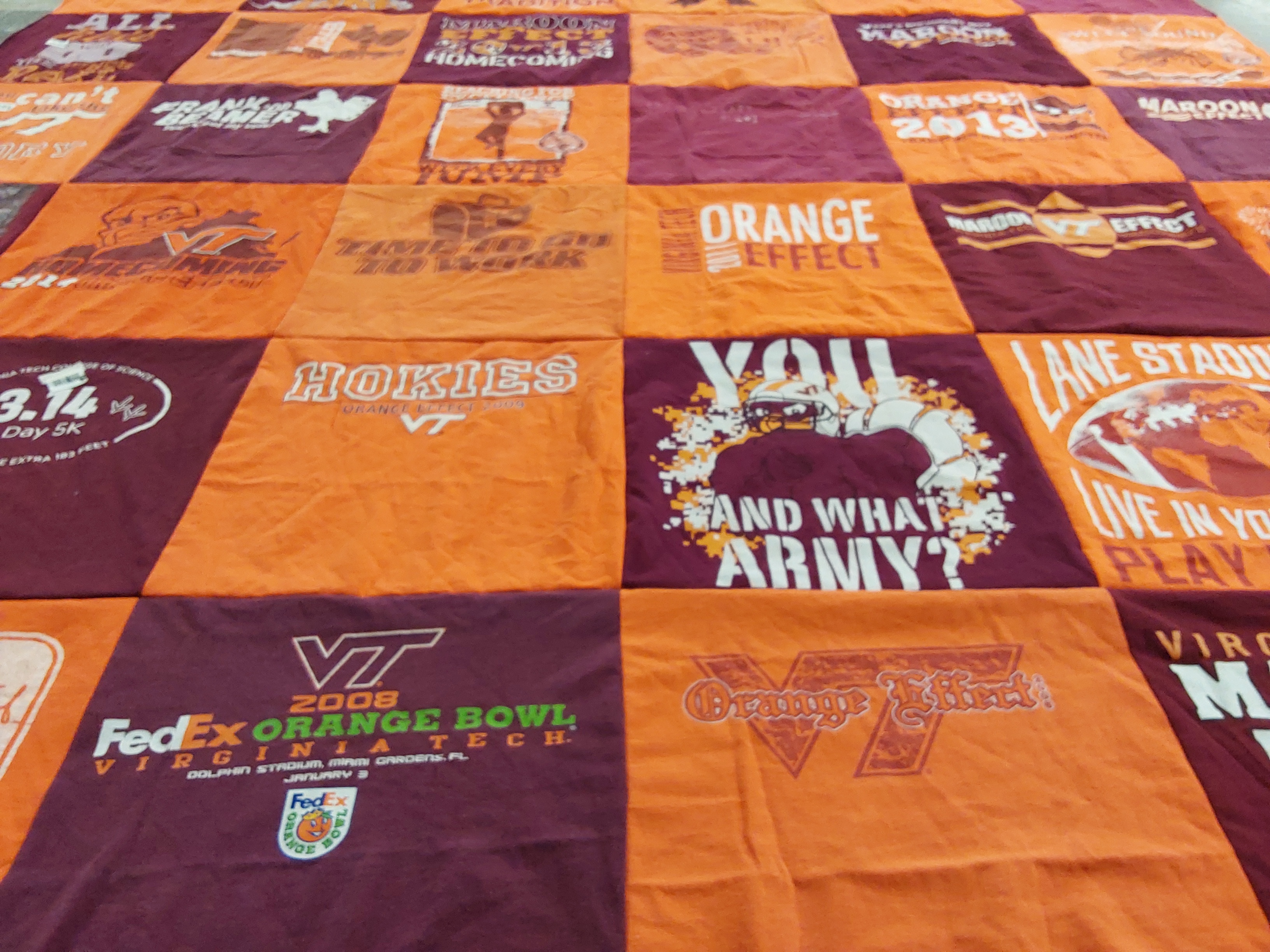T-shirt quilt featuring virginia tech by Joshua from VA