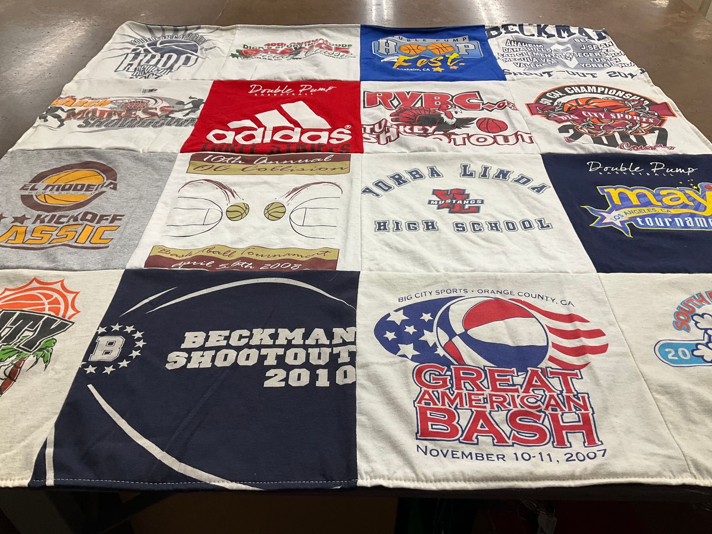 T-shirt quilt featuring beckman high school, el modena high school by shirley from CA