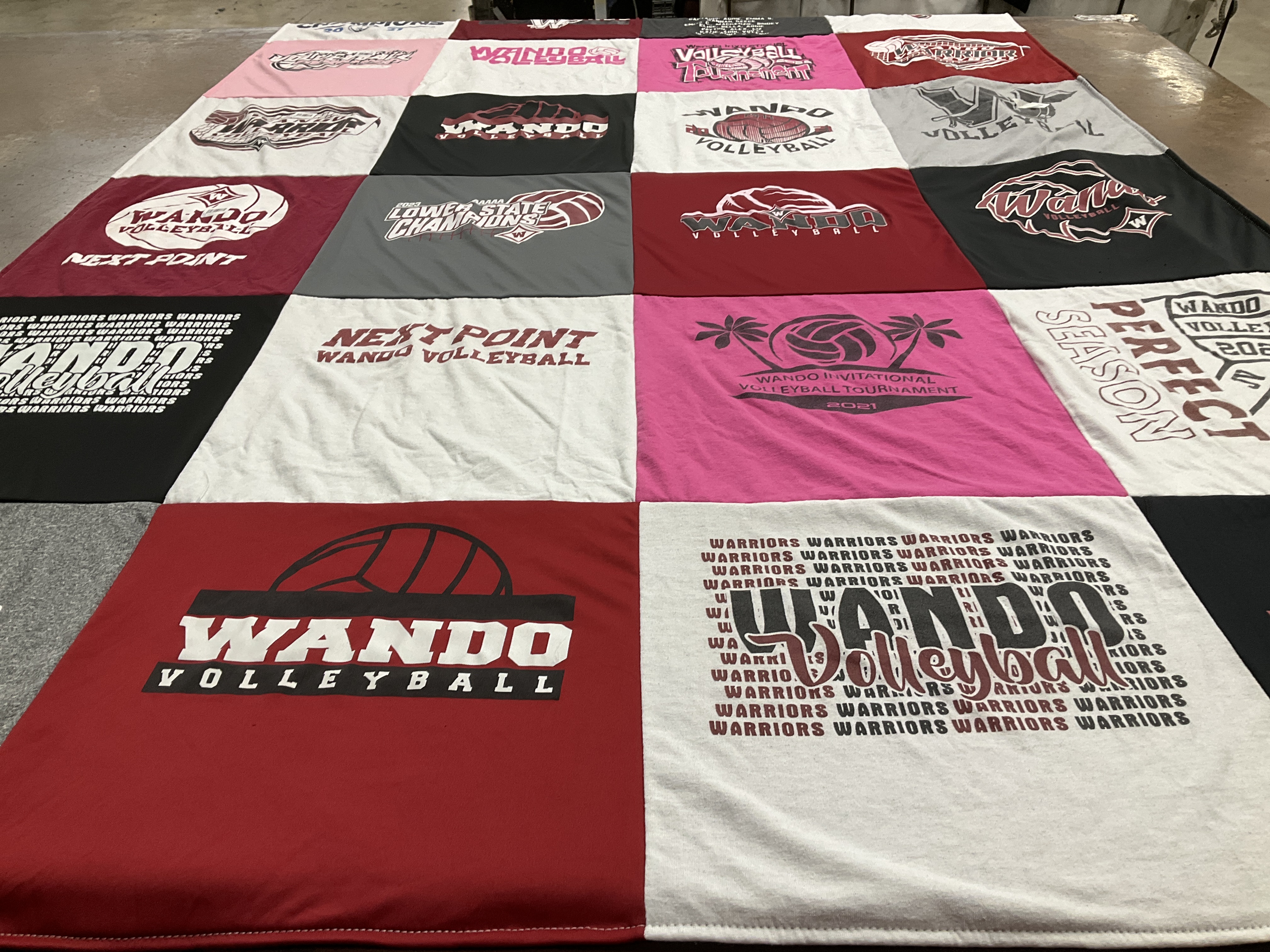 T-shirt quilt featuring wando volleyball by Marian from SC