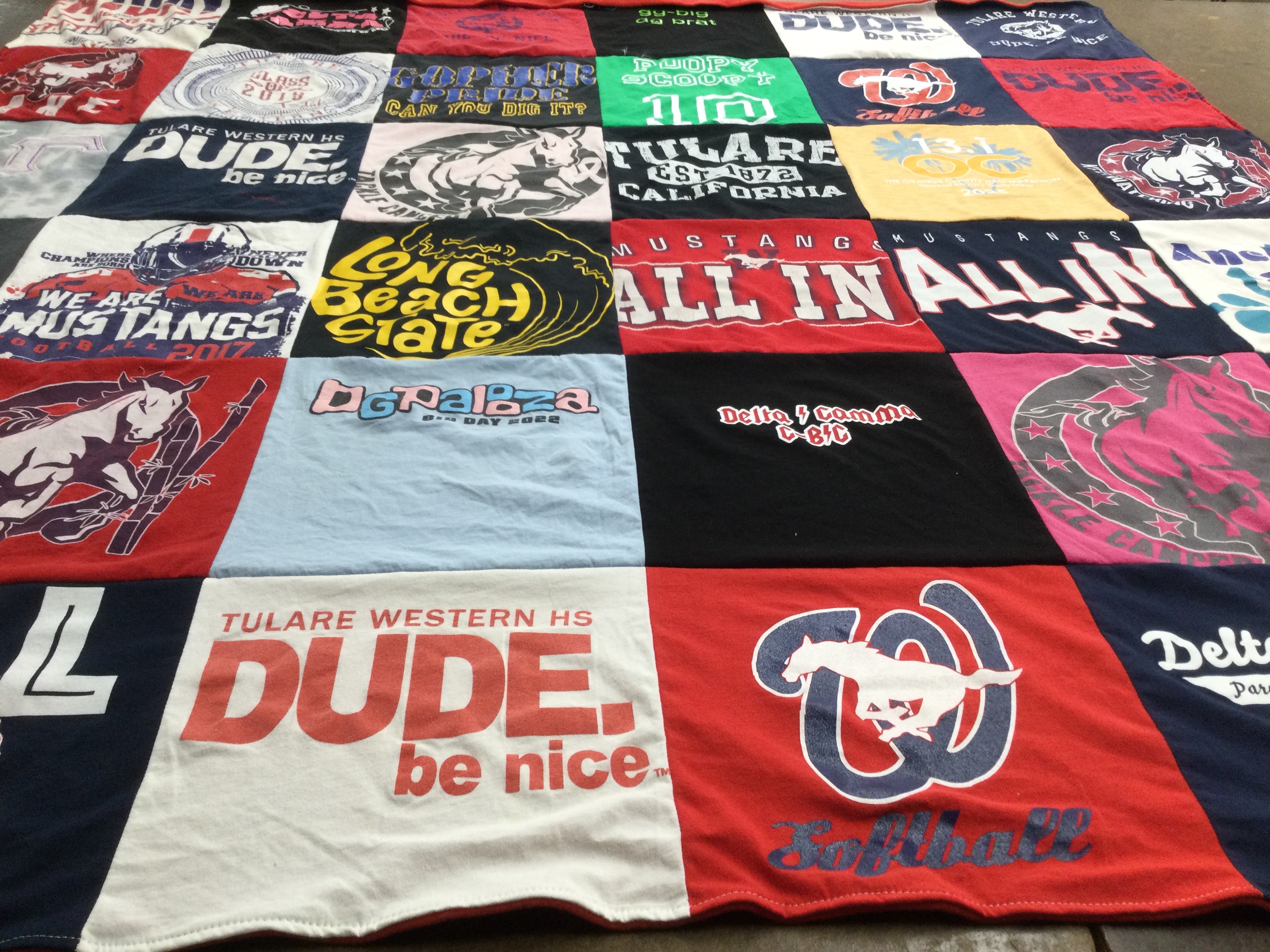 T-shirt quilt featuring mustangs by Ashley from CA