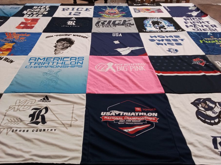 T-shirt quilt from rice university by Andrew from TX
