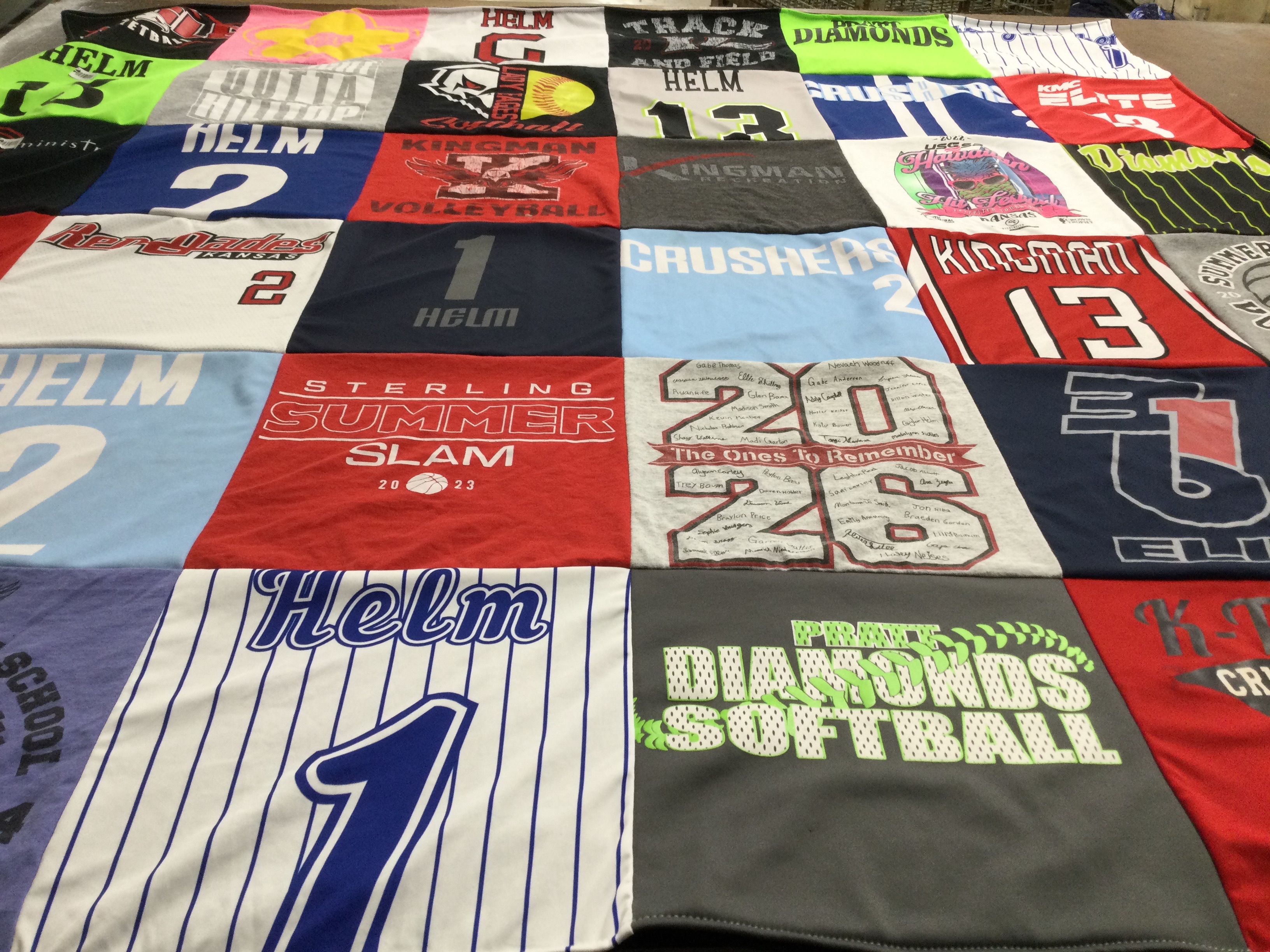 T-shirt quilt from helm high school by Sarah from KS