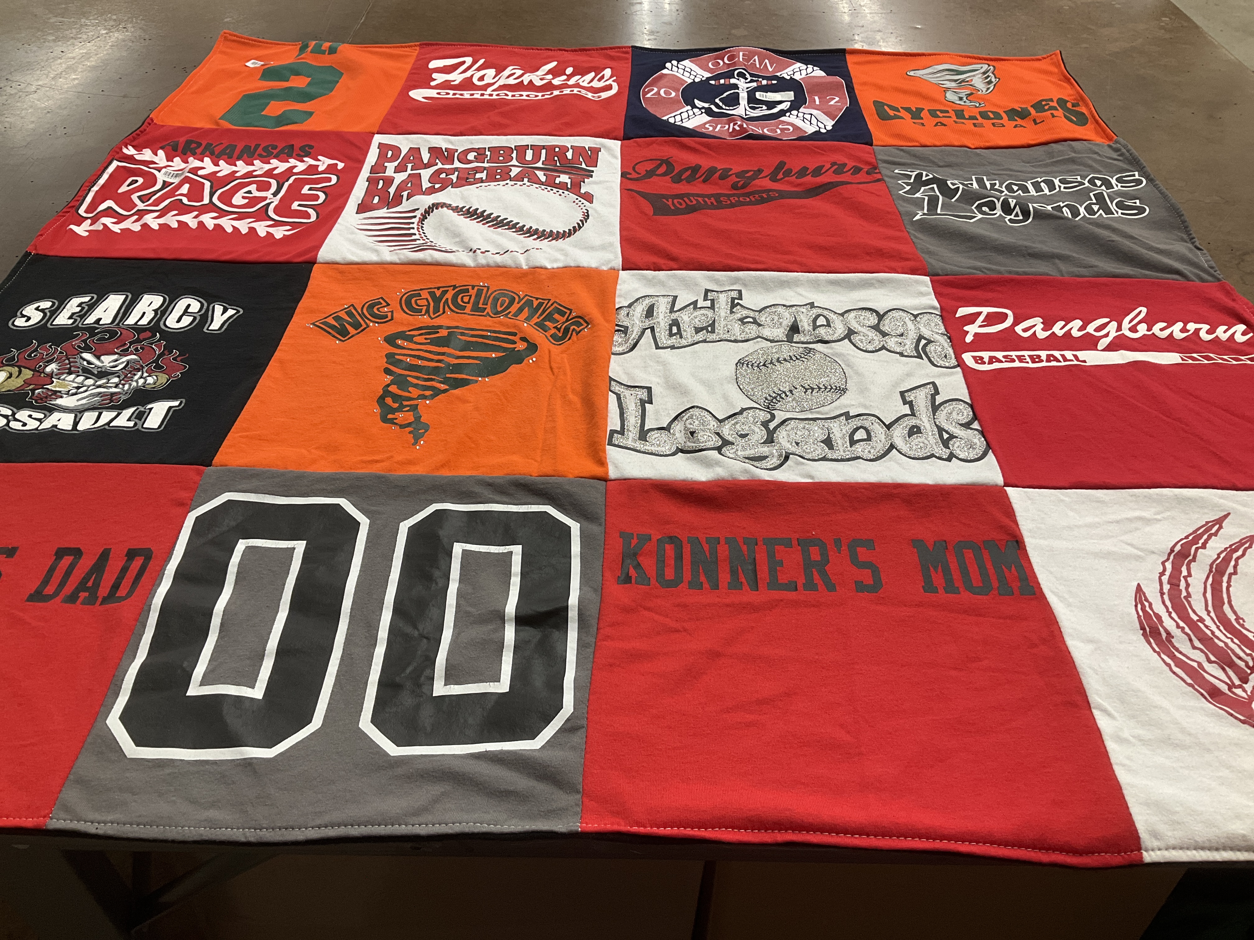 T-shirt quilt featuring pangburn baseball, arkansas legends by Penny from AR