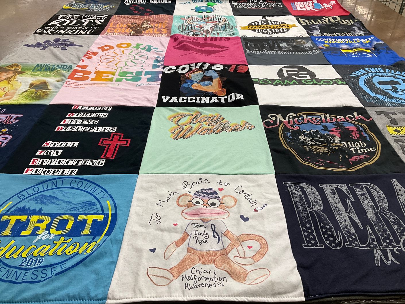 T-shirt quilt featuring none by Emily from TN
