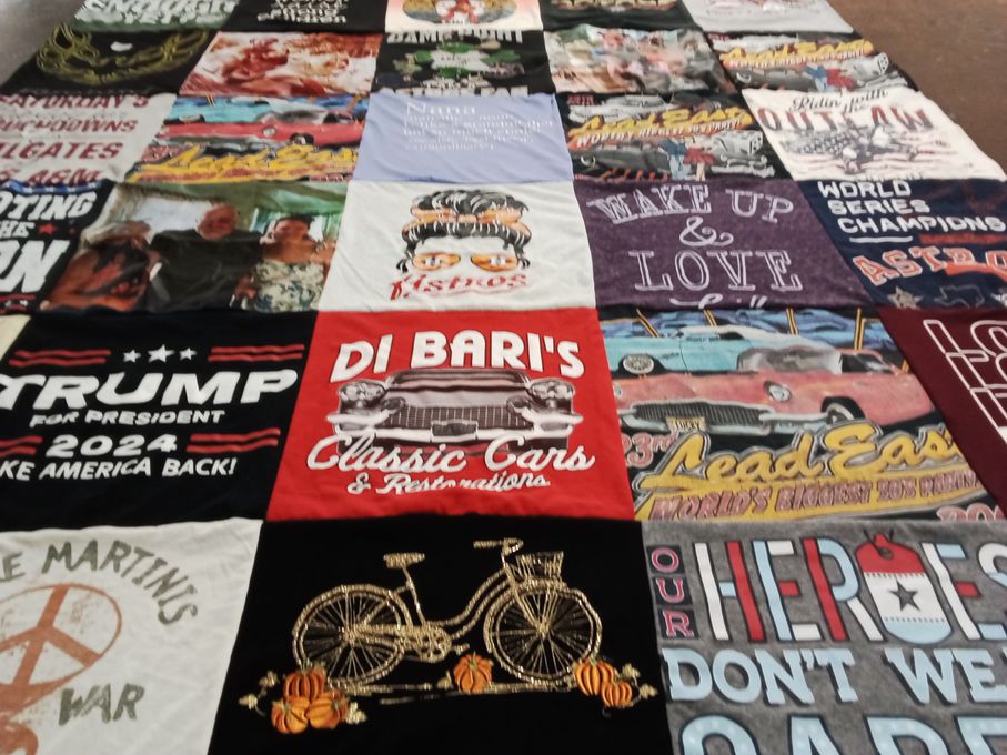 T-shirt quilt featuring astros by Mary from TX