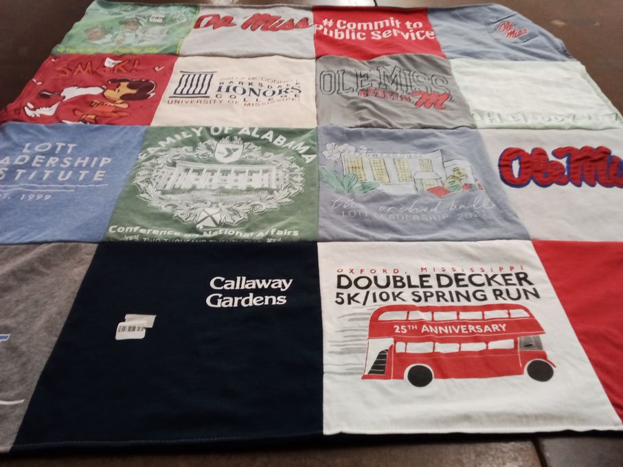 T-shirt quilt from university of mississippi by Kendra from NY