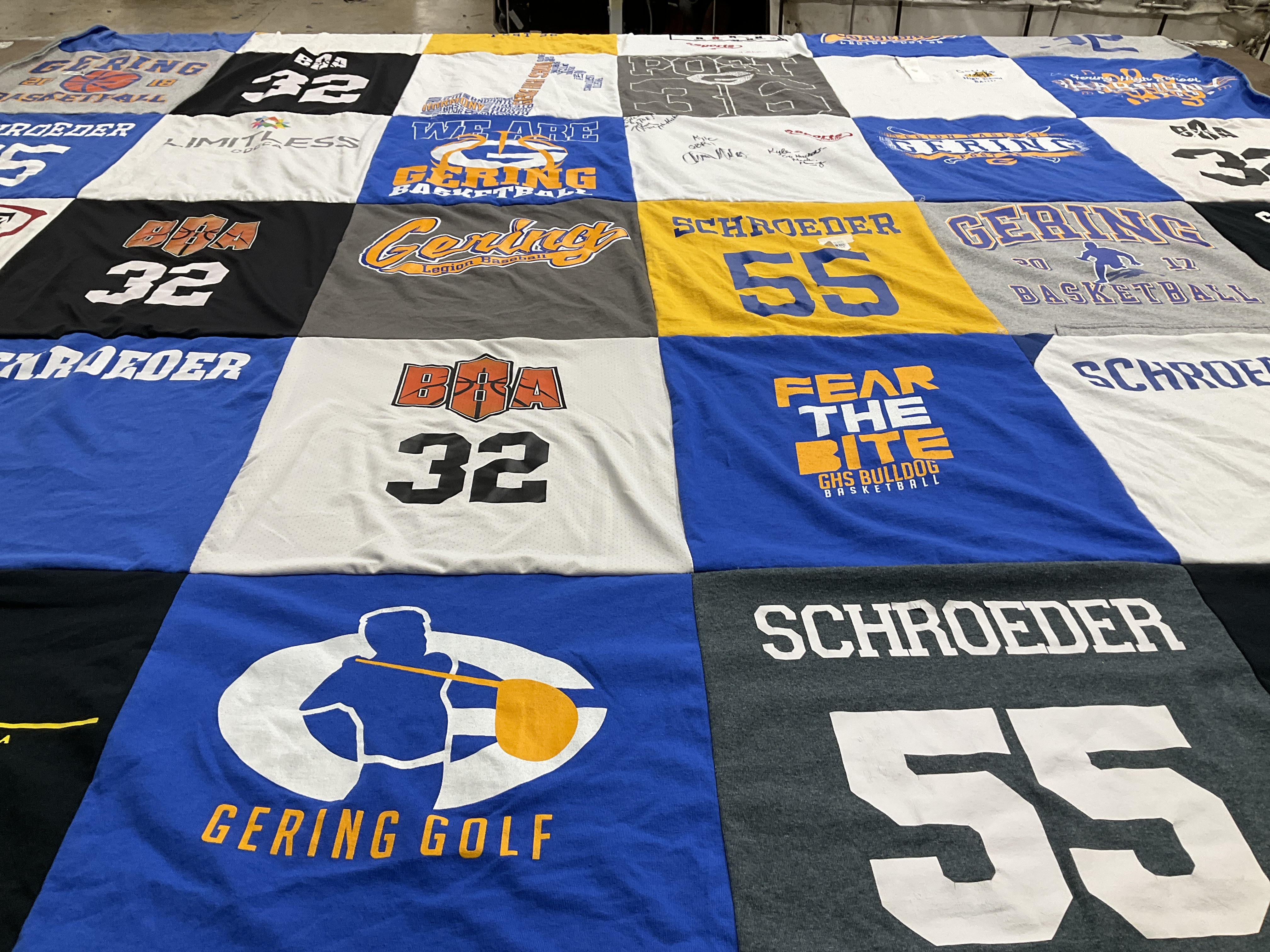 T-shirt quilt from gering high school by Janelle from NE
